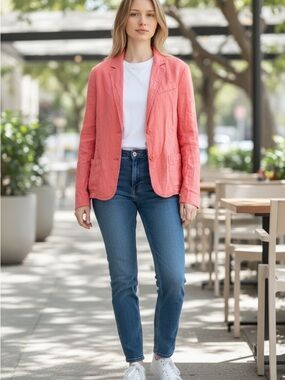 New York & Company Coral Blazer - Linen-Blend Jacket